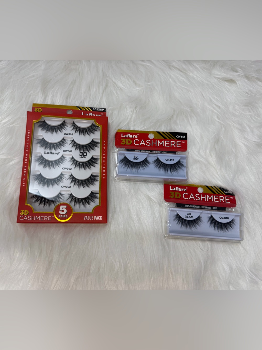 Laflare 3D Cashmere False Eyelashes Set - Black